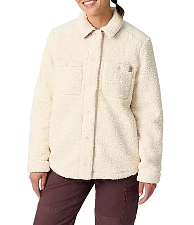 Palisades High Pile Fleece Point Collar Snap Front Shacket by Royal Robbins