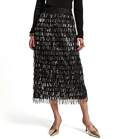 Simmy Sequin Mesh Pencil Skirt
