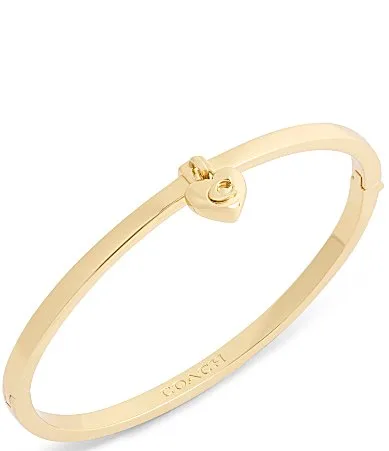 Signature C Heart Charm Bangle Bracelet by Coach