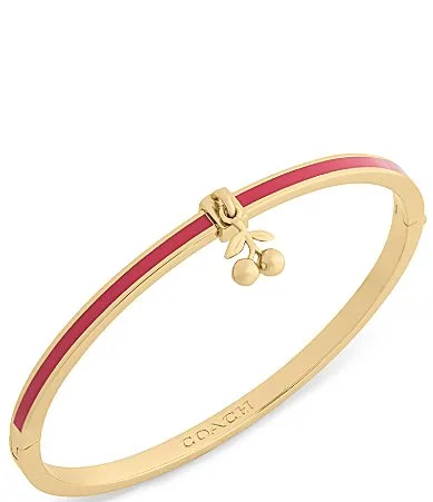 Cherry Charm Enamel Bangle Bracelet by Coach