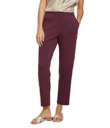 Palm Voyage Stretch Satin Scuba Jersey Flat Front Elastic Waist Ankle Length Pants by Tommy Bahama