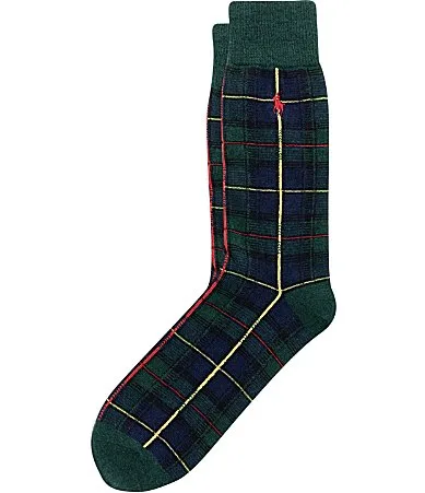 Wool Blend Polo Registered Tartan Socks by Polo Ralph Lauren