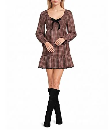 Long Sleeve Printed Tiered Dress by Allison & Kelly