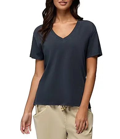 Everyday Organic Cotton Jersey Vintage Wash V-Neck Short Sleeve Tee