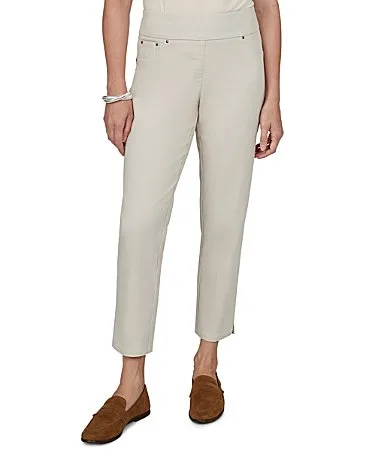 Stretch Denim Pull-On Ankle Pants