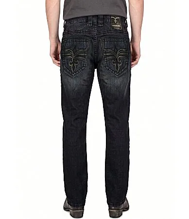 32 Straight Leg Embroidered Jeans by Rock Revival