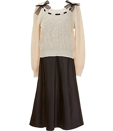 Braided Sweater Contrast Dress by Poppies and Roses