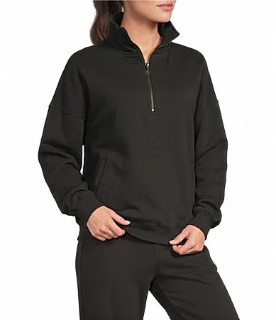 Cillian Quarter Zip Mock Neck Long Sleeve Coordinating Sweatshirt by Afrm