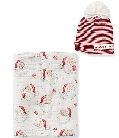 Santa Swaddle and Hat Set by Mud Pie