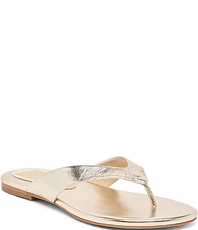 Linnet Metallic Leather Thong Sandals by Dolce Vita