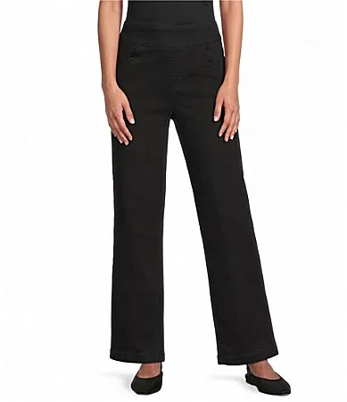 Denim Wide Waist Ankle Length Wide Leg Jean by Multiples