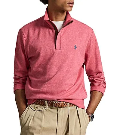 Long Sleeve Luxury Jersey Quarter Zip Pullover by Polo Ralph Lauren