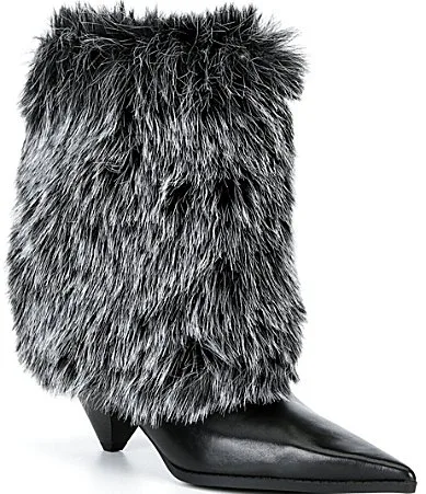 Jayla Faux Fur Heeled Point Toe Booties by MICHAEL Michael Kors