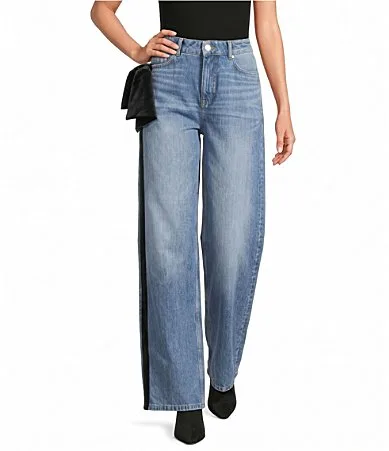 Carson Velvet Bow Jeans by Gianni Bini