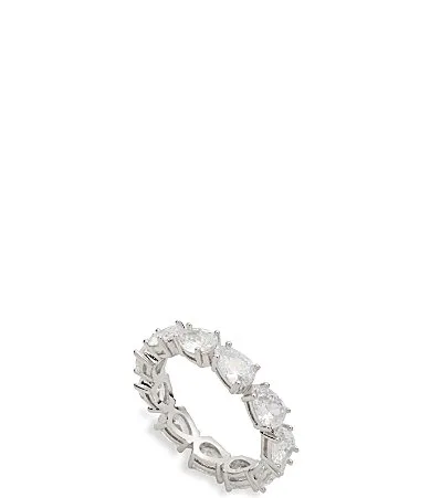 Silver Tone CZ Pear Cocktail Ring by GIVENCHY
