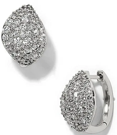 Rocco Pave Hoop Earrings by Nadri