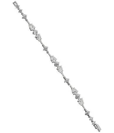 Elongated Drop and Star Shape Single Line Bracelet by Nadri