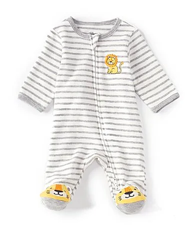Long Sleeve Stripe Little Lion Footie Coverall by Little Me