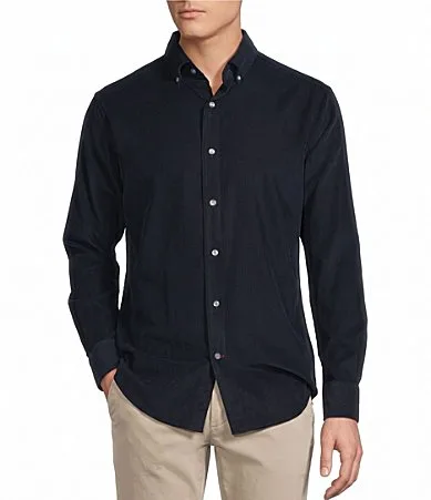 Blue Label Solid Corduroy Long Sleeve Woven Shirt by Cremieux