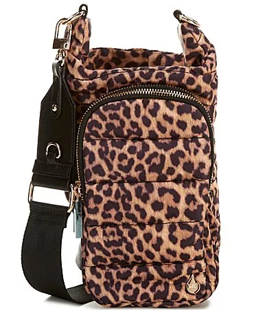 HydroBag Handle Leopard Print Water Bottle Crossbody Bag by Wanderfull