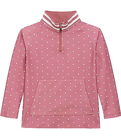 Long Sleeve Polka Dot Retro Half Zip Pullover by Courtside Kids