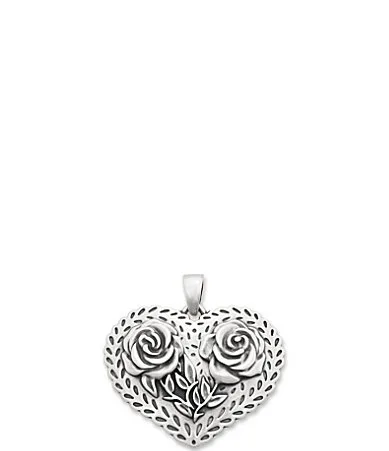 Consuela Rose Heart Sterling Silver Pendant by James Avery