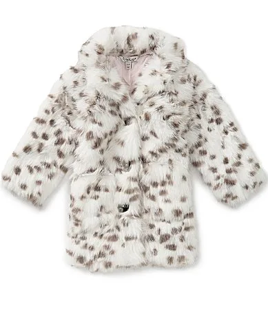 Long Sleeve Sutton Animal Print Faux Fur Coat by Pippa & Julie