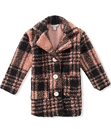 Long-Sleeve Nicole Plaid Oversized Coat by Pippa & Julie