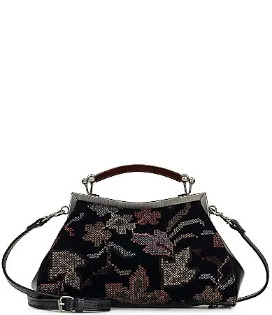 Kelmscott Floral Print Canvas Kisslock Crossbody Bag by Patricia Nash