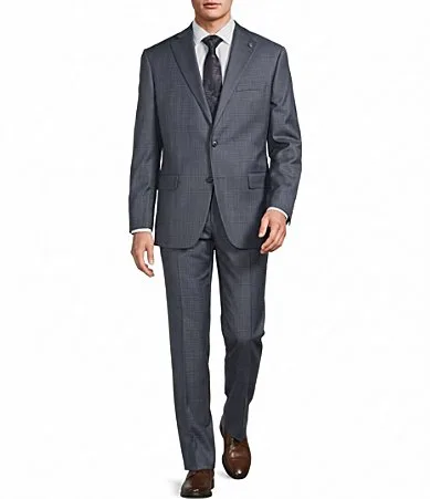 Modern Chicago Fit Flat Front Solid 2-Piece Suit by Hart Schaffner Marx