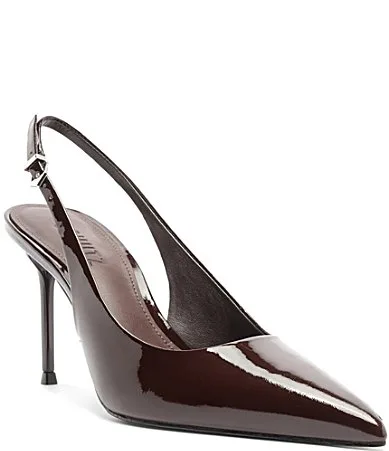Paola Patent Leather Pointed Toe Stiletto Pumps by SCHUTZ