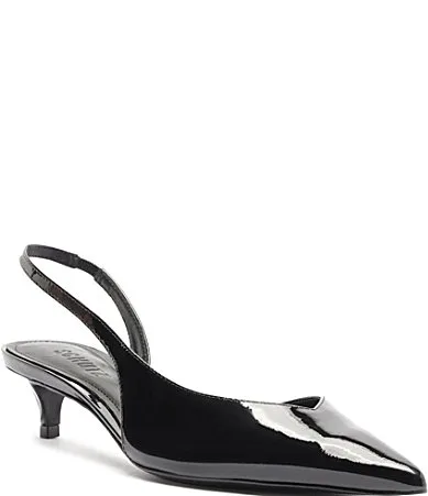 Alessia Low Patent Leather Pointed Toe Slingback Pumps by SCHUTZ