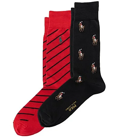 Polo Player Striped Dress Socks 2-Pack by Polo Ralph Lauren