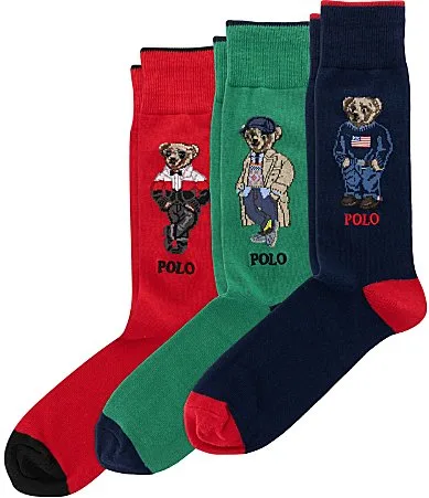 Seasonal Bear Socks 3-Pack Gift Box by Polo Ralph Lauren