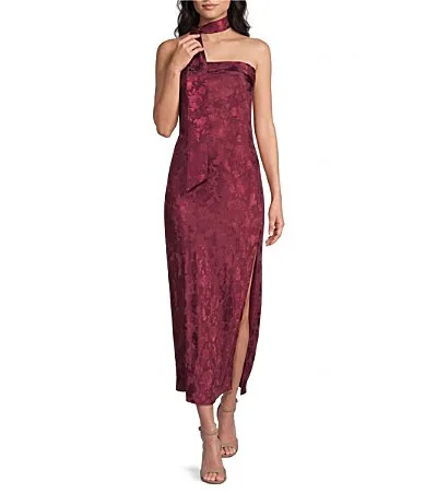 Strapless Scarf Midi Dress by Allison & Kelly
