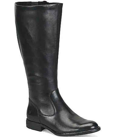 North Leather Wide Calf Tall Riding Boots by Born