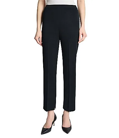 Knit Pull-On Ankle Straight Leg Pants by Ming Wang