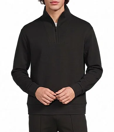 Liquid Luxury Classic Fit Neoprene Quarter Zip Jacket by Murano
