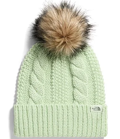 Oh Mega Fur Pom Cable Knit Beanie by The North Face
