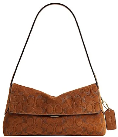 Chelsea 26 Signature Suede Fold Shoulder Bag by Coach
