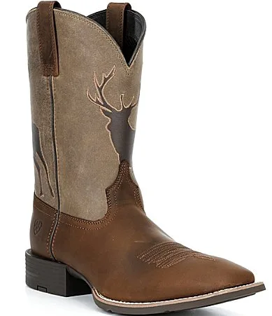 Ariat Sport Buck Wide Square Toe Cowboy Boots by Ariat