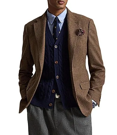 Polo Ralph Lauren Modern Fit Glen Plaid Wool-Blend Blazer by Polo Ralph Lauren