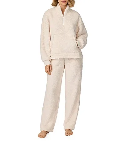 DKNY Long Sleeve Sherpa Fleece Pant Lounge Set by Donna Karan
