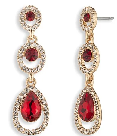 Gold Tone Linear Earrings