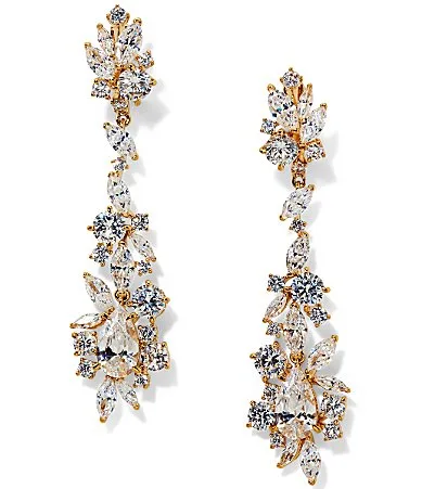 Cannes Cluster Hoop Drop Earrings by Nadri