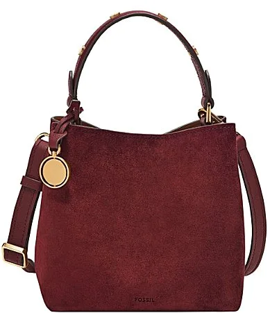Jessie Small Suede Bucket Crossbody Bag by Fossil