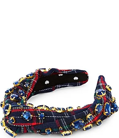 Marlene Twinkling Crystal Plaid Headband by Lele Sadoughi