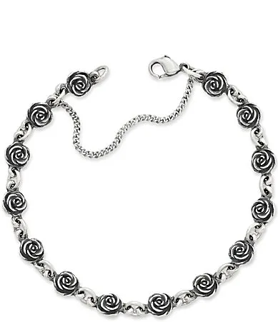 Rose Link Sterling Silver Line Bracelet by James Avery