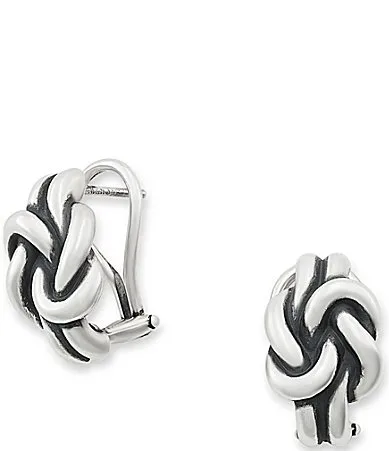 Original Lovers Knot Sterling Silver French Clip Stud Earrings by James Avery