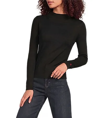 Marie Ribbed Knit Mock Neck Long Sleeve Minimalist Sweater by Frances Valentine